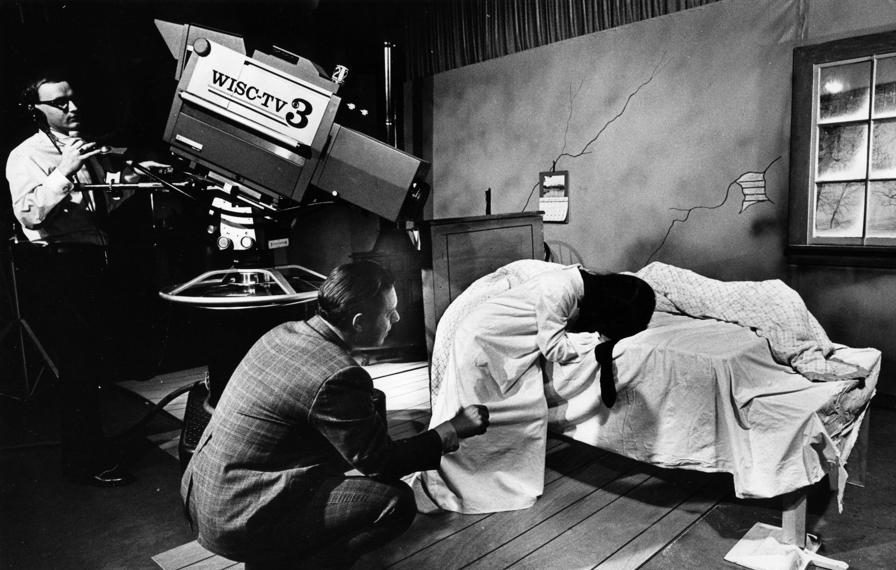 Filming for telethon, 1972